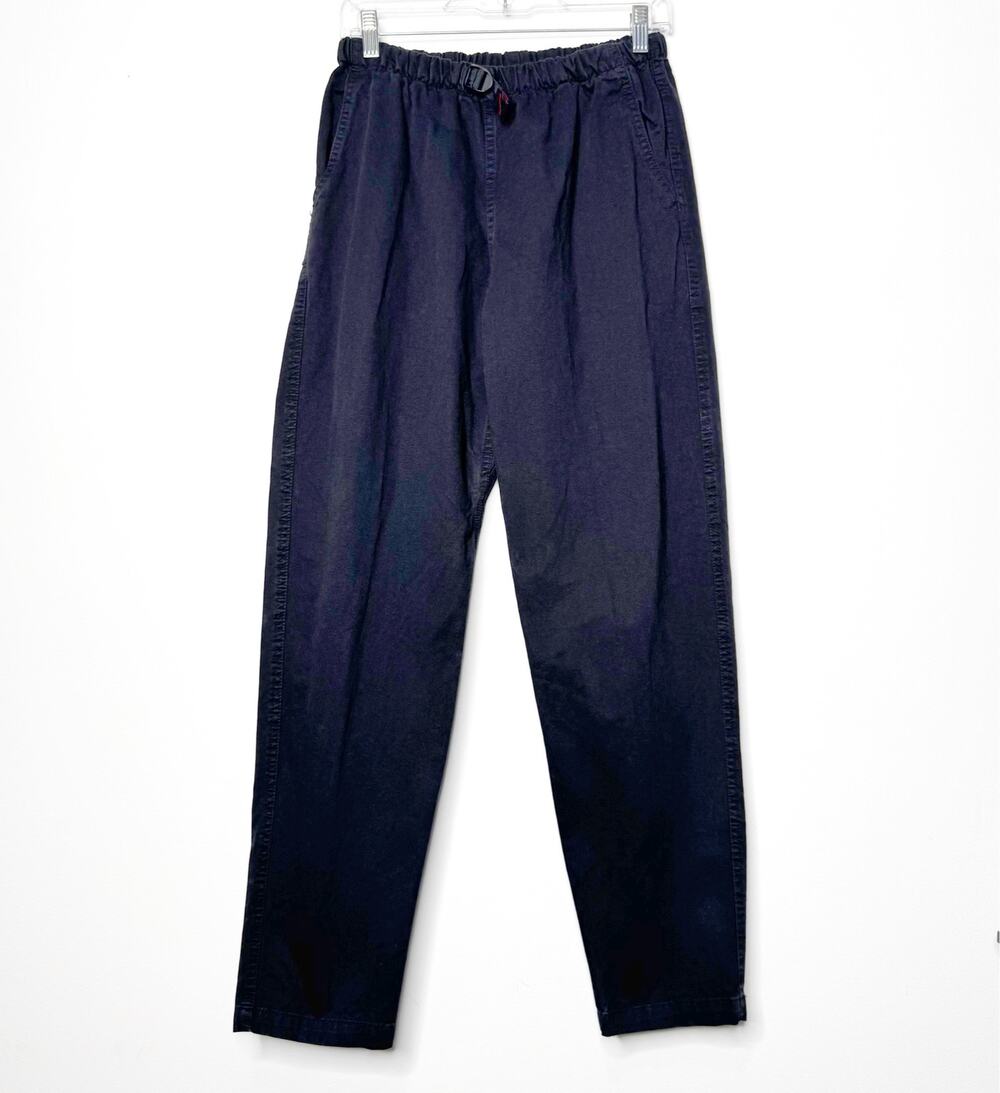 Gramicci Womens M Black Climbing Pants Cotton Belted Tapered Made USA Vintage